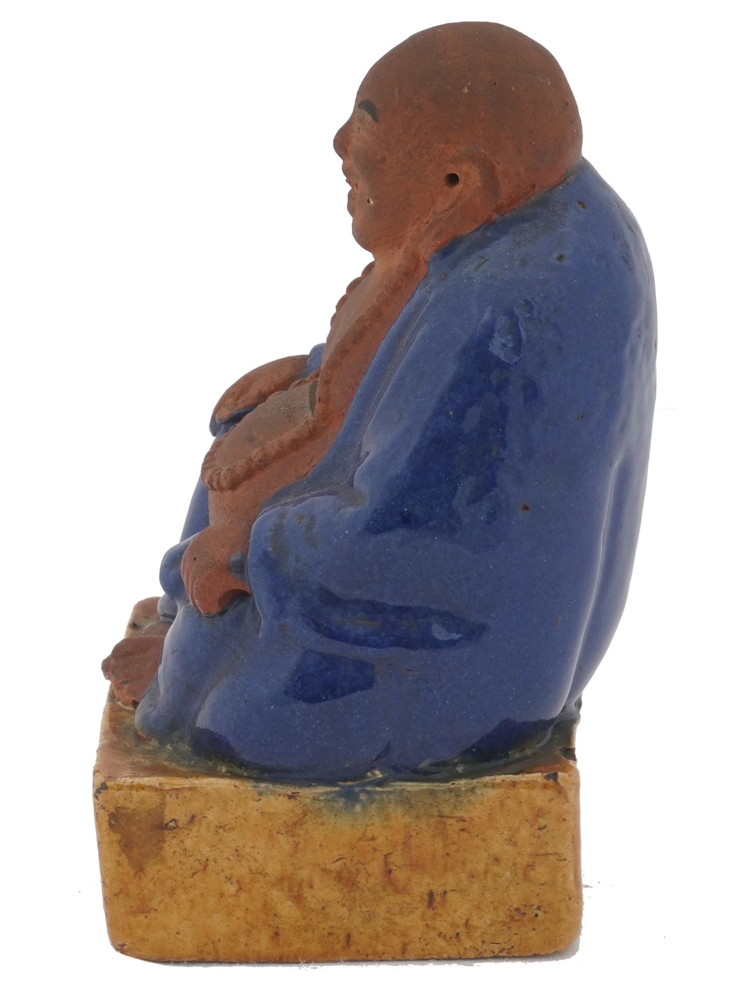 ANTIQUE CHINESE TERRACOTTA BUDDHA MONEY BANK PIC-2